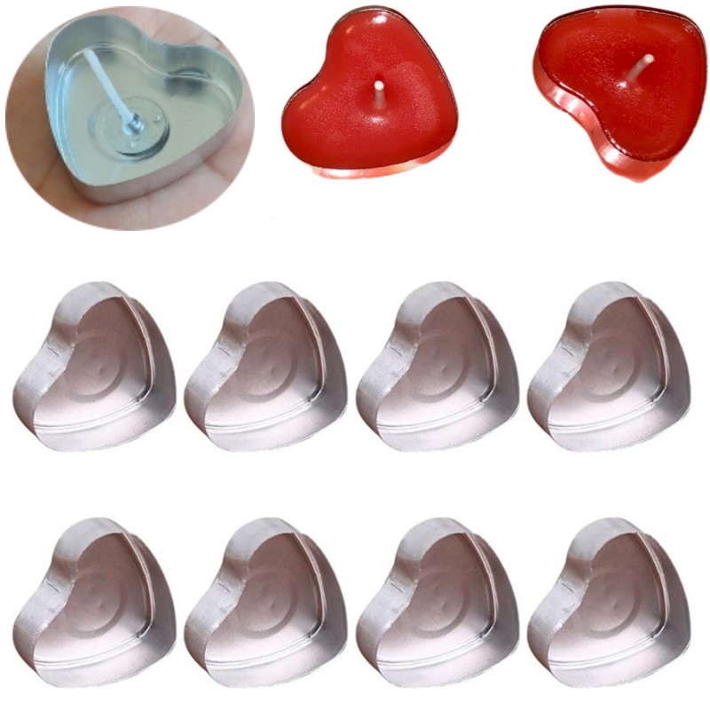 100 Sets Heart shaped Empty Al - Candle Supplies In Bulk review and price