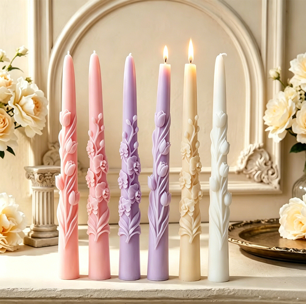 Long Pole Flower Taper Candle  - Candle Supplies In Bulk review and price