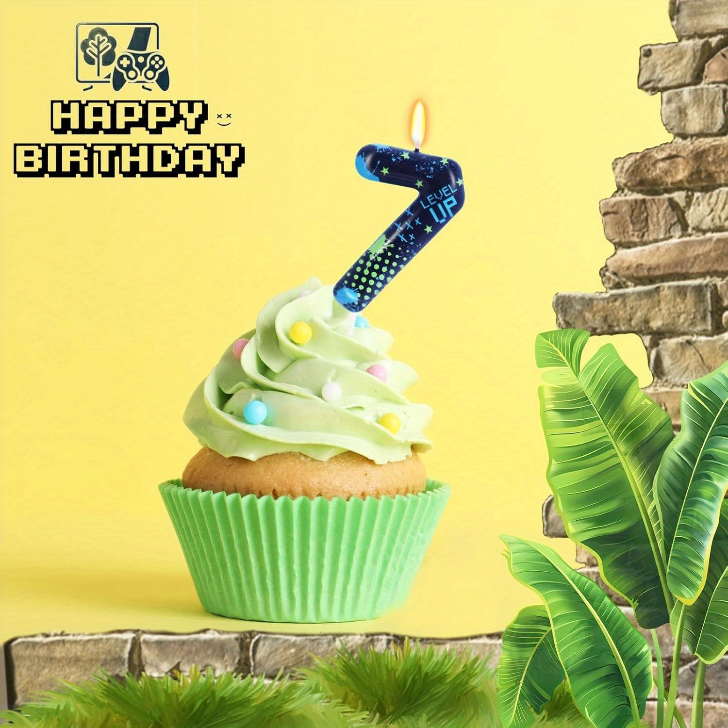 Blue Game Boy 0-9 Birthday Can - Supplies Of Candle review and price
