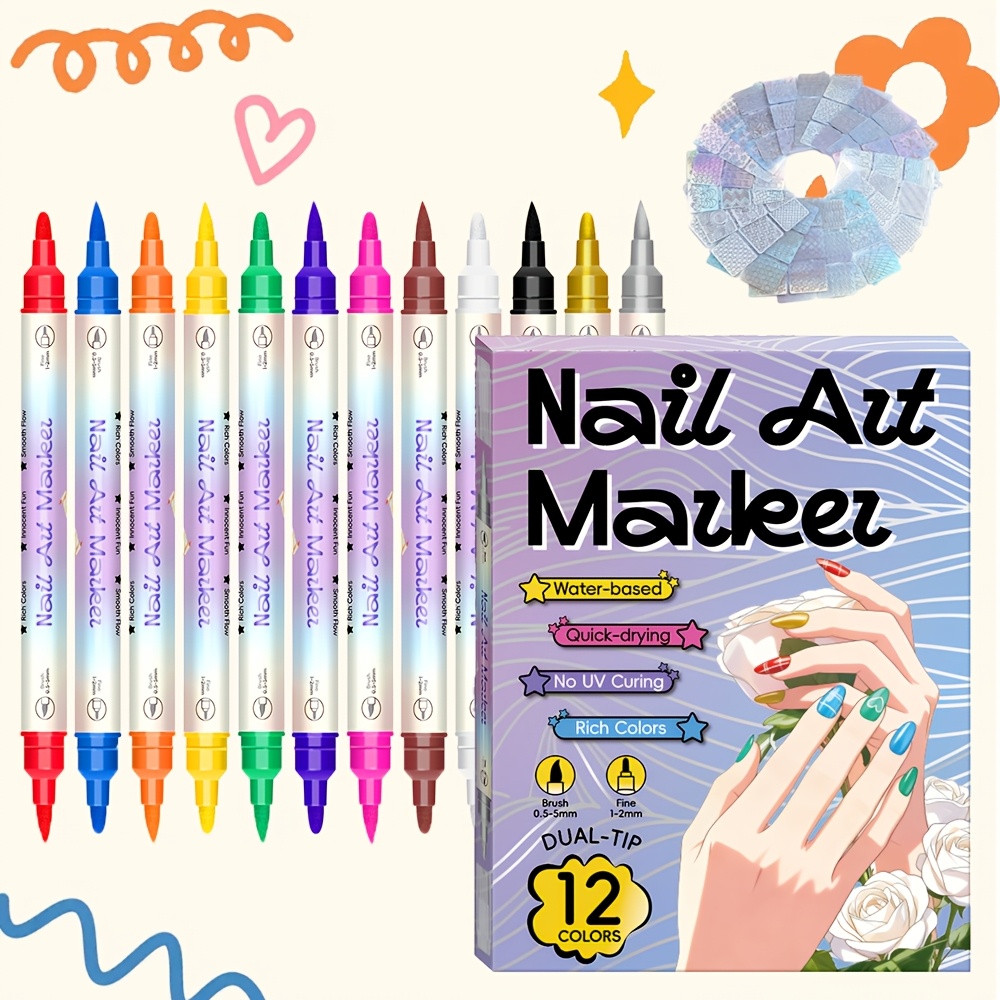 12 Colors Nail Art Pen Set 24  - Copic Marker Sketch review and price