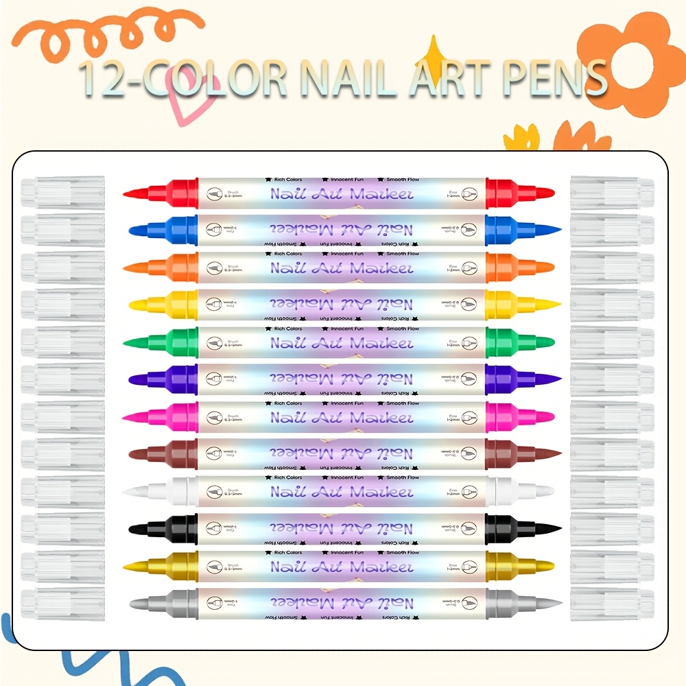 12 Colors Nail Art Pen Set 24  - Copic Marker Sketch review and price