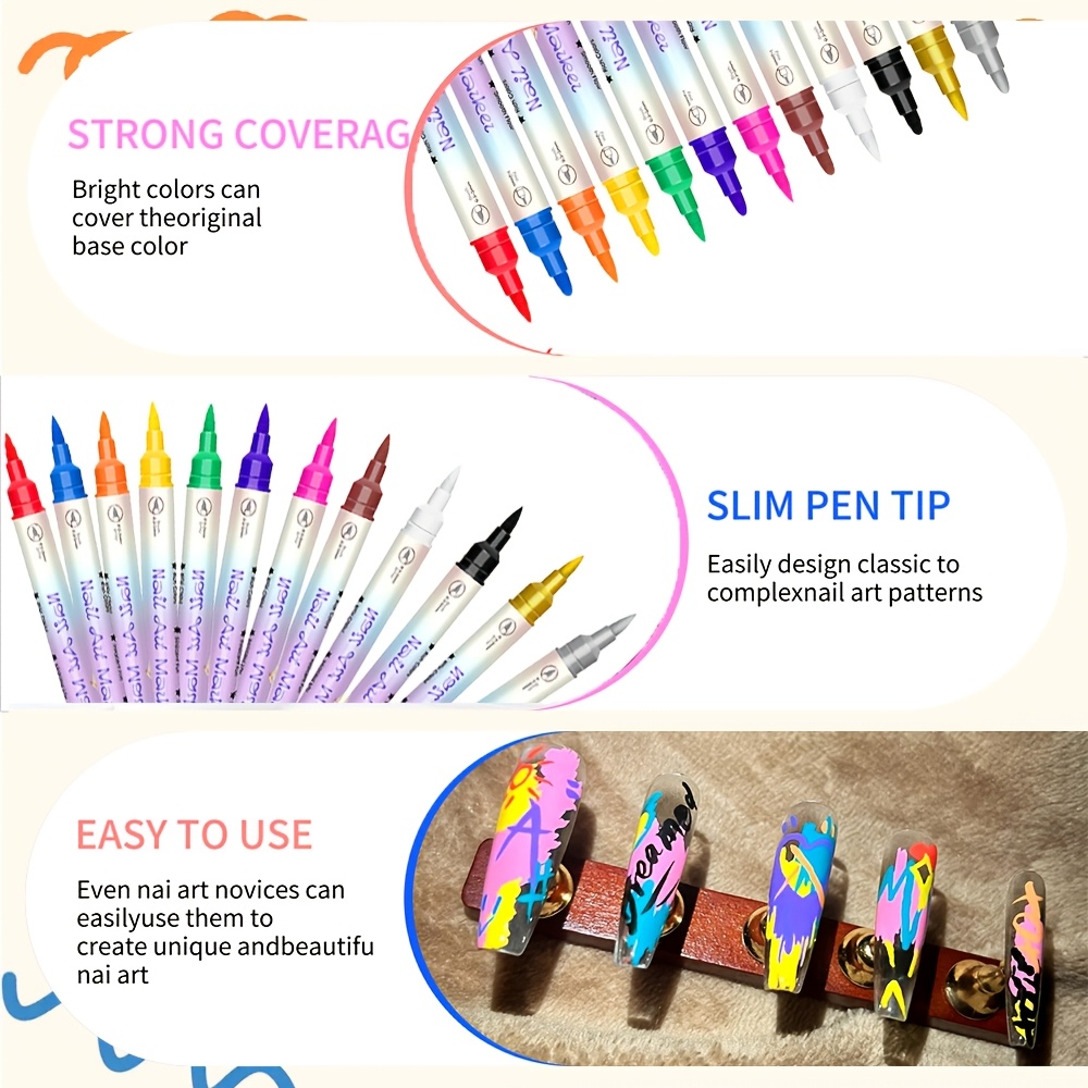 12 Colors Nail Art Pen Set 24  - Copic Marker Sketch review and price