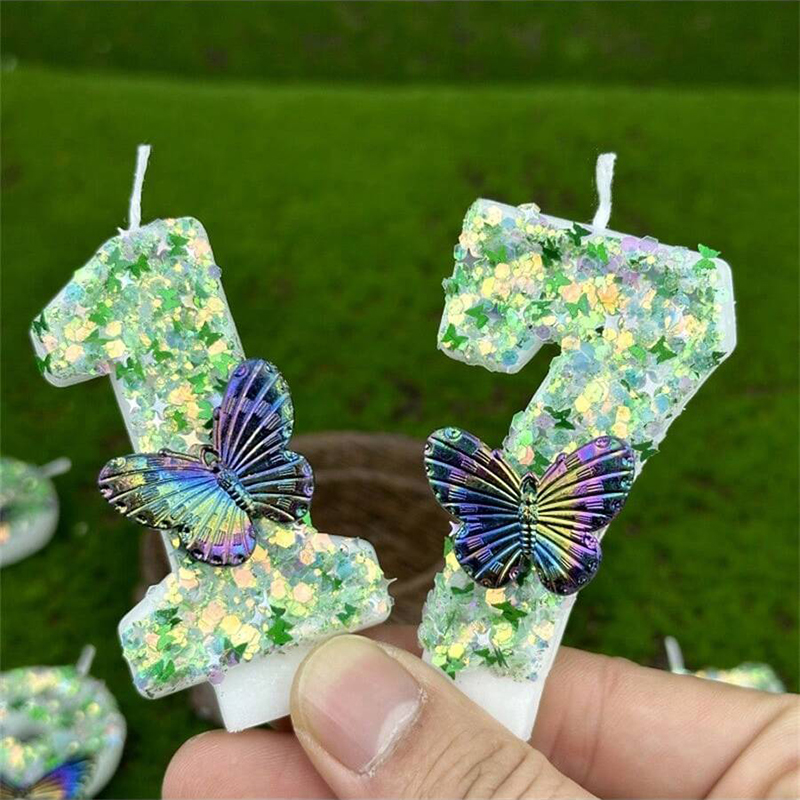 1Pc Green Sequins Number 0-9 B - Supplies Of Candle review and price