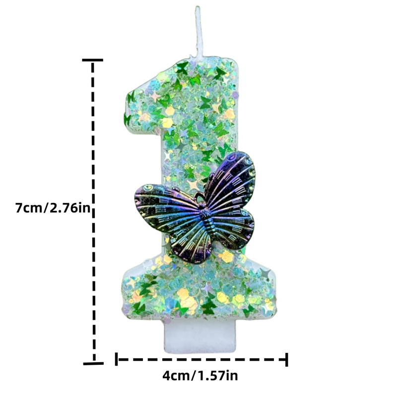1Pc Green Sequins Number 0-9 B - Supplies Of Candle review and price